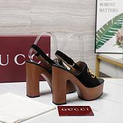 Gucci Women's platform sandal with Horsebit black Height 130mm - 6