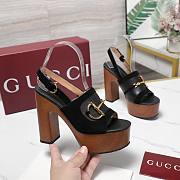 Gucci Women's platform sandal with Horsebit black Height 130mm - 4