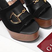 Gucci Women's platform sandal with Horsebit black Height 130mm - 3