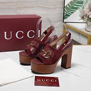 Gucci Women's platform sandal with Horsebit red Height 130mm - 1