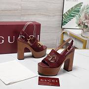 Gucci Women's platform sandal with Horsebit red Height 130mm - 6