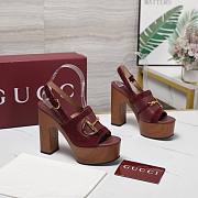 Gucci Women's platform sandal with Horsebit red Height 130mm - 2
