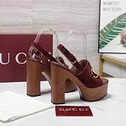 Gucci Women's platform sandal with Horsebit red Height 130mm - 3
