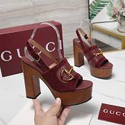 Gucci Women's platform sandal with Horsebit red Height 130mm - 4