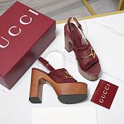 Gucci Women's platform sandal with Horsebit red Height 130mm - 5