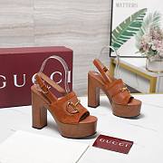 Gucci Women's platform sandal with Horsebit brown Height 130mm - 1
