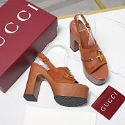 Gucci Women's platform sandal with Horsebit brown Height 130mm - 5
