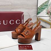 Gucci Women's platform sandal with Horsebit brown Height 130mm - 6