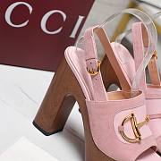 Gucci Women's platform sandal with Horsebit pink Height 130mm - 3