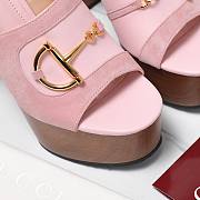Gucci Women's platform sandal with Horsebit pink Height 130mm - 2