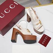 Gucci Women's platform sandal with Horsebit white Height 130mm - 1