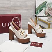 Gucci Women's platform sandal with Horsebit white Height 130mm - 6