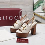 Gucci Women's platform sandal with Horsebit white Height 130mm - 4