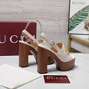 Gucci Women's platform sandal with Horsebit white Height 130mm - 2