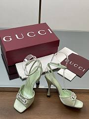Gucci Women's sandals with crystal horsebit green - 6