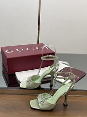 Gucci Women's sandals with crystal horsebit green - 3