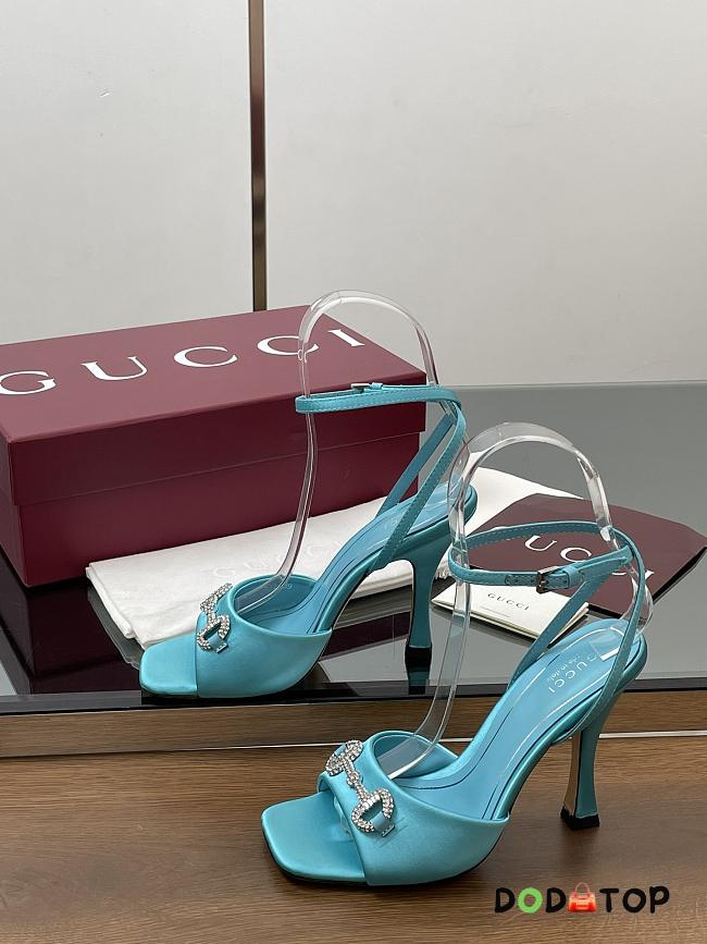 Gucci Women's sandals with crystal horsebit blue - 1
