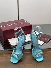 Gucci Women's sandals with crystal horsebit blue - 6