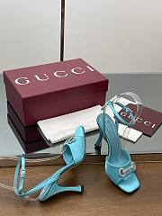 Gucci Women's sandals with crystal horsebit blue - 5