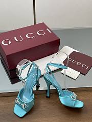 Gucci Women's sandals with crystal horsebit blue - 4