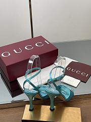 Gucci Women's sandals with crystal horsebit blue - 3