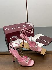 Gucci Women's sandals with crystal horsebit pink - 2