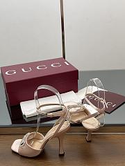 Gucci Women's sandals with crystal horsebit beige - 4