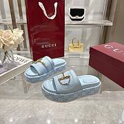 Gucci Women's GG platform sandal blue - 2