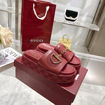 Gucci Women's GG platform sandal red