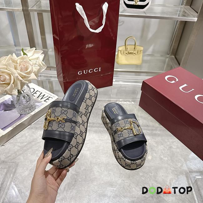 Gucci Women's GG platform sandal blue 01 - 1