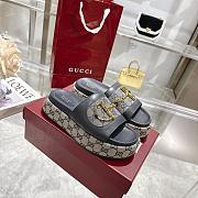 Gucci Women's GG platform sandal blue 01 - 4