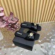 Versace Medusa satin flat sandals black - 1