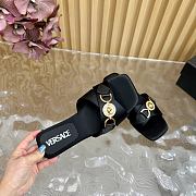 Versace Medusa satin flat sandals black - 4