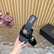 Versace Medusa satin flat sandals black - 3