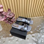 Versace Medusa satin flat sandals gray - 1