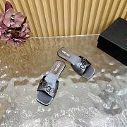 Versace Medusa satin flat sandals gray - 4