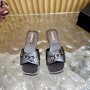 Versace Medusa satin flat sandals gray - 2