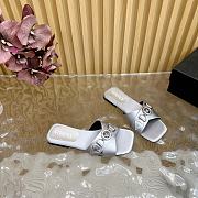 Versace Medusa satin flat sandals light grey  - 5