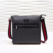 Gucci Messenger GG Supreme Black/Grey bag size 27x28.5x7 - 1