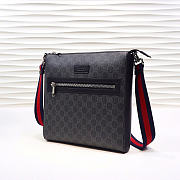 Gucci Messenger GG Supreme Black/Grey bag size 27x28.5x7 - 4