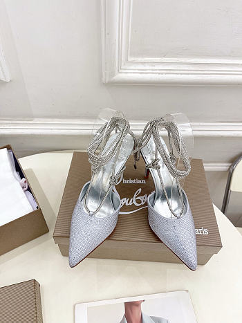 Christian Louboutin silver heels 