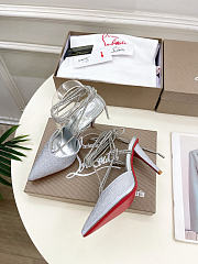 Christian Louboutin silver heels  - 4