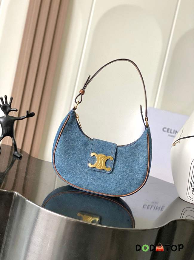 Celine Ava Bag Triomphe Canvas and Calfskin denim size 23x13.5x6 cm - 1
