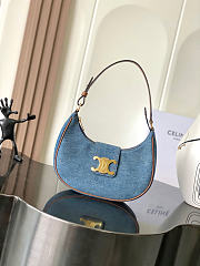 Celine Ava Bag Triomphe Canvas and Calfskin denim size 23x13.5x6 cm - 5