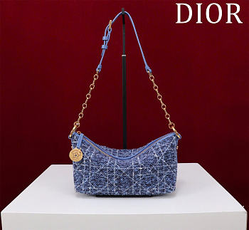 Dior hobo denim bag size 28.5×14.5×10cm