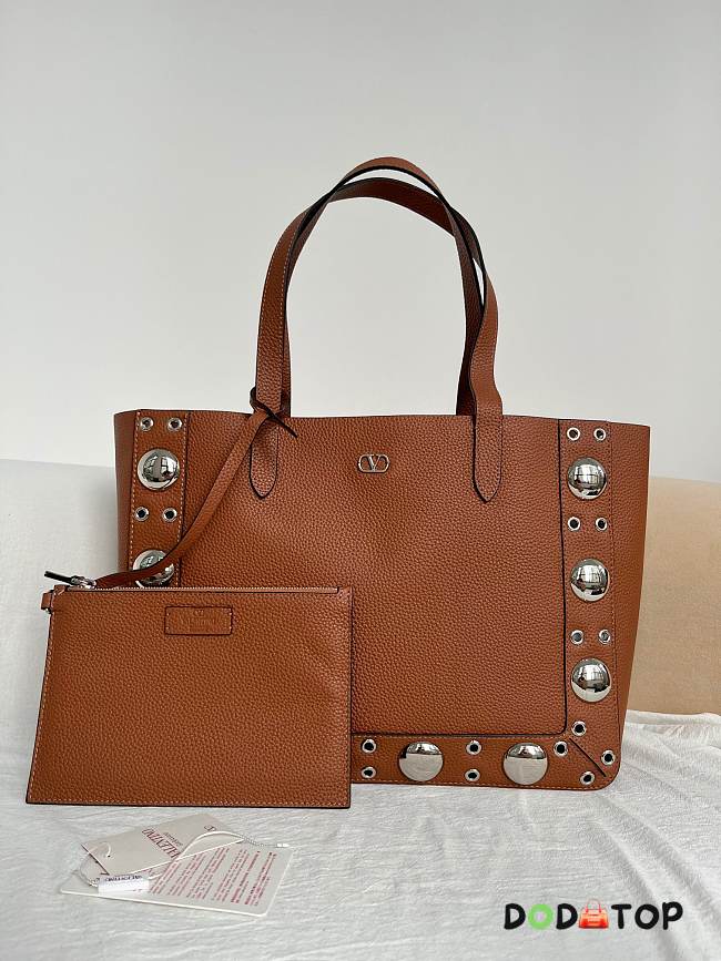 Valentino Garavani leather tote bag brown size 40x30x13cm - 1