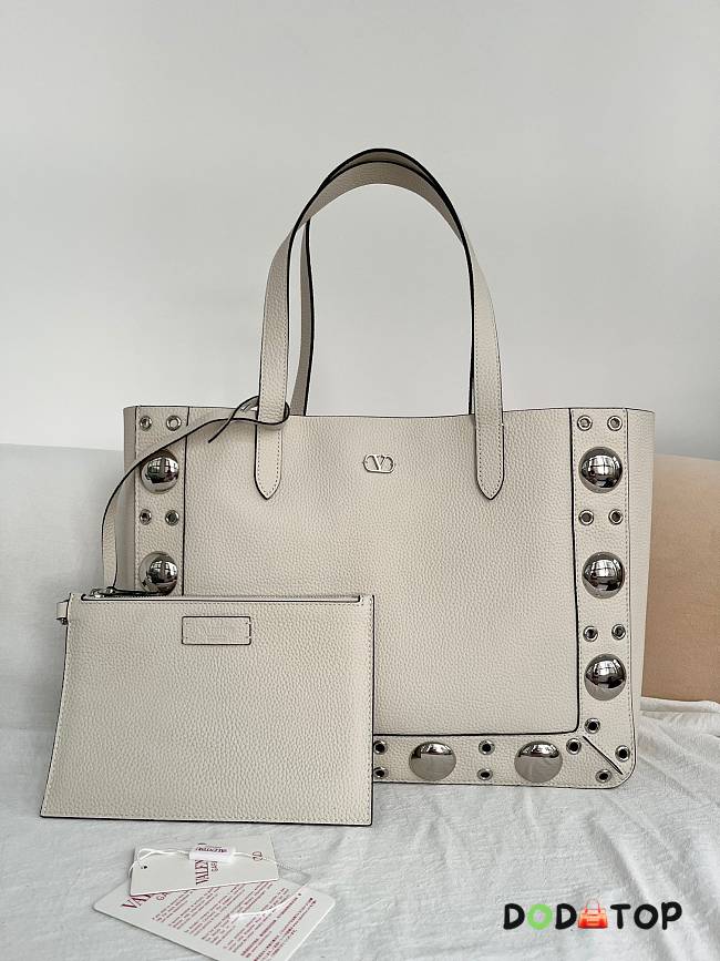 Valentino Garavani leather tote bag white size 40x30x13cm - 1