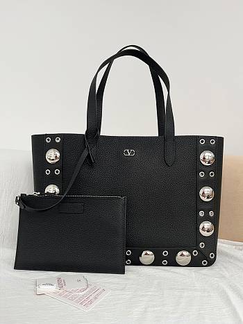 Valentino Garavani leather tote bag black size 40x30x13cm