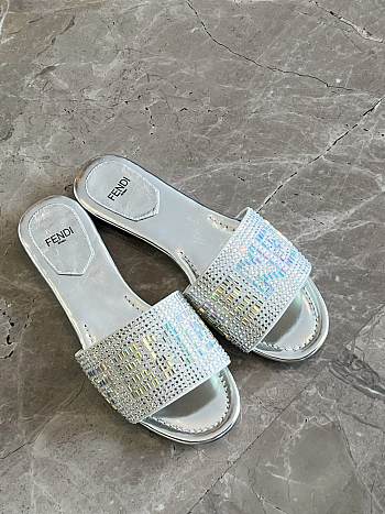 Fendi slides bling bling silver