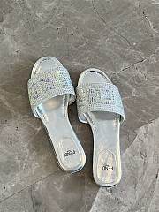 Fendi slides bling bling silver - 4